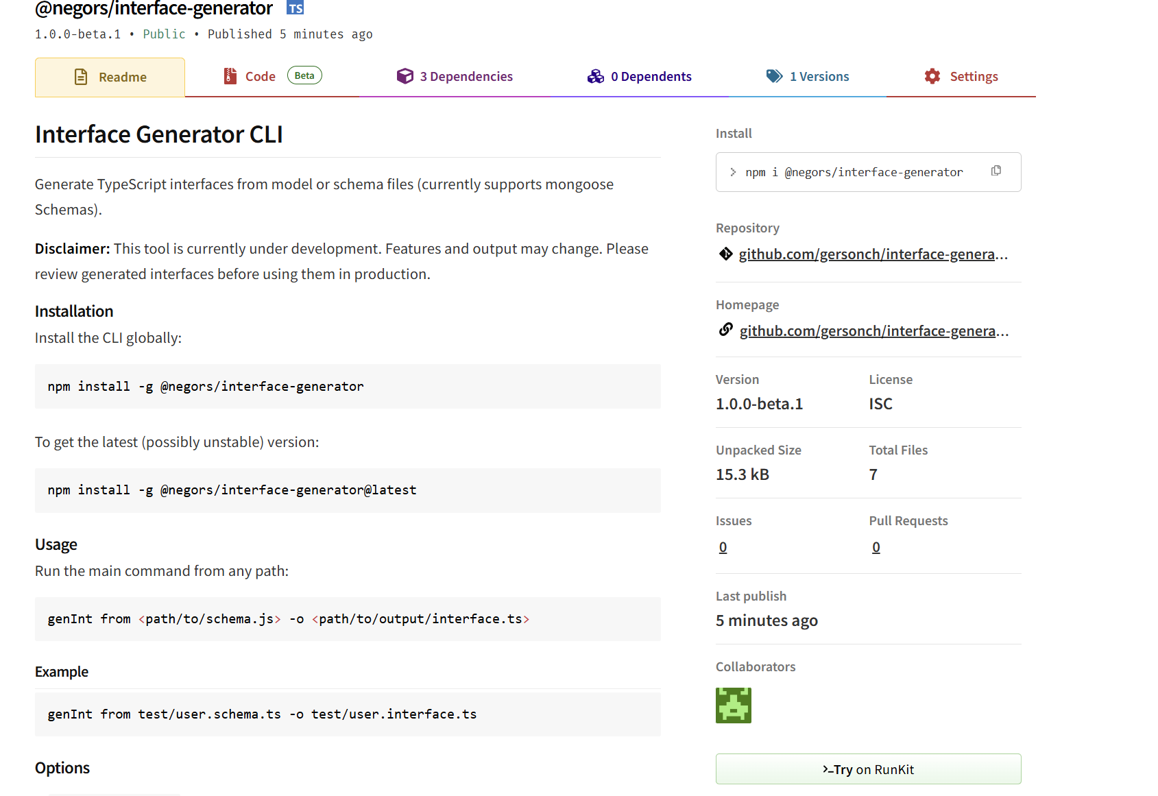 CLI - Interface Generator